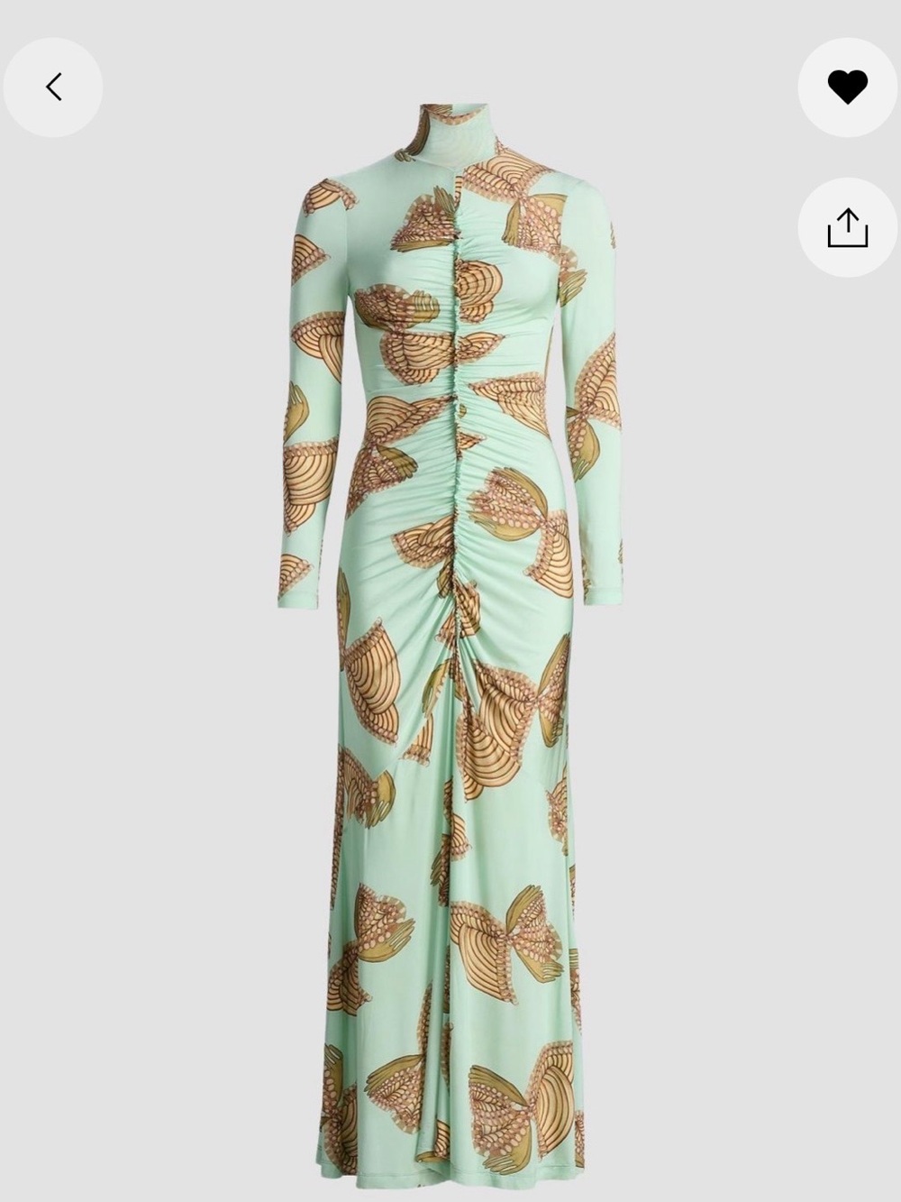 Ida long sleeve ruched turtleneck dress Water Blossoms